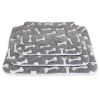 Dog Bed Mat Comfortable Flannel Dog Crate Pad Reversible Cushion Carpet Machine Washable Pet Bed Liner with Bone Patterns